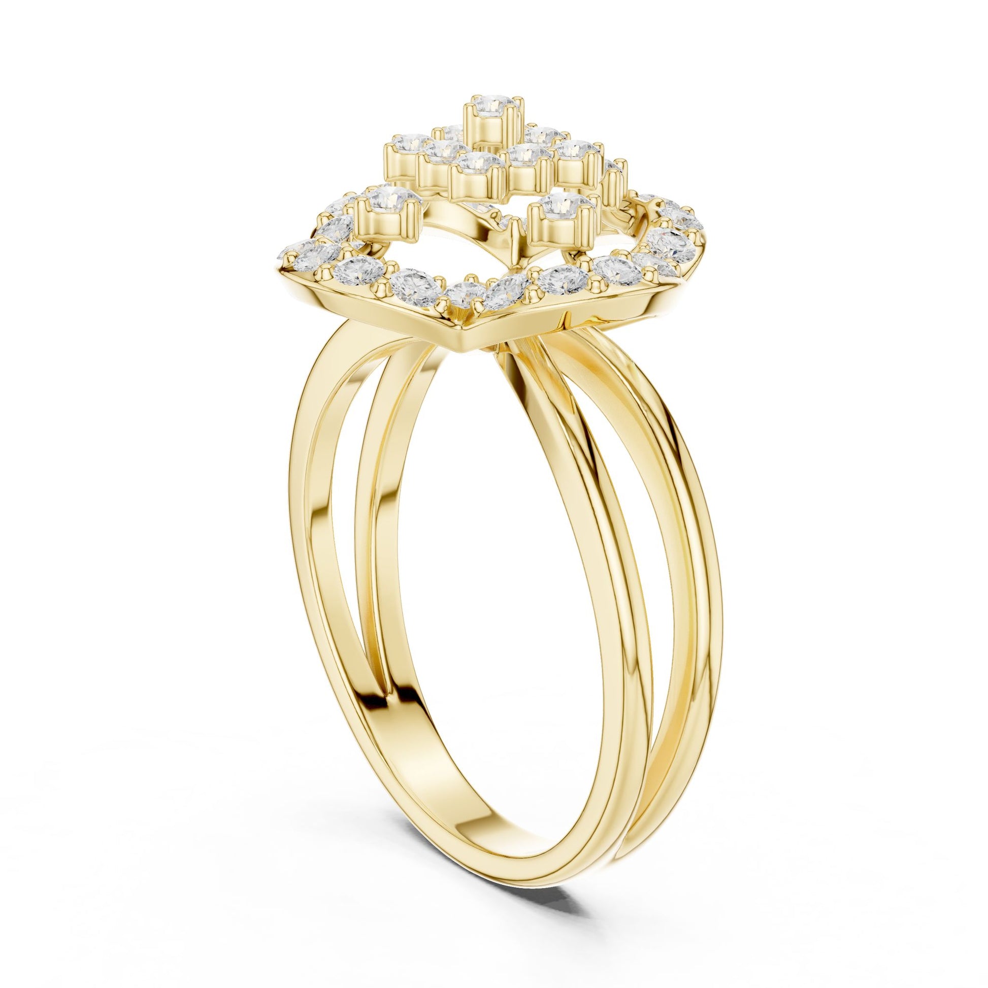 Cushion Lab Grown Diamond Halo Engagement Ring