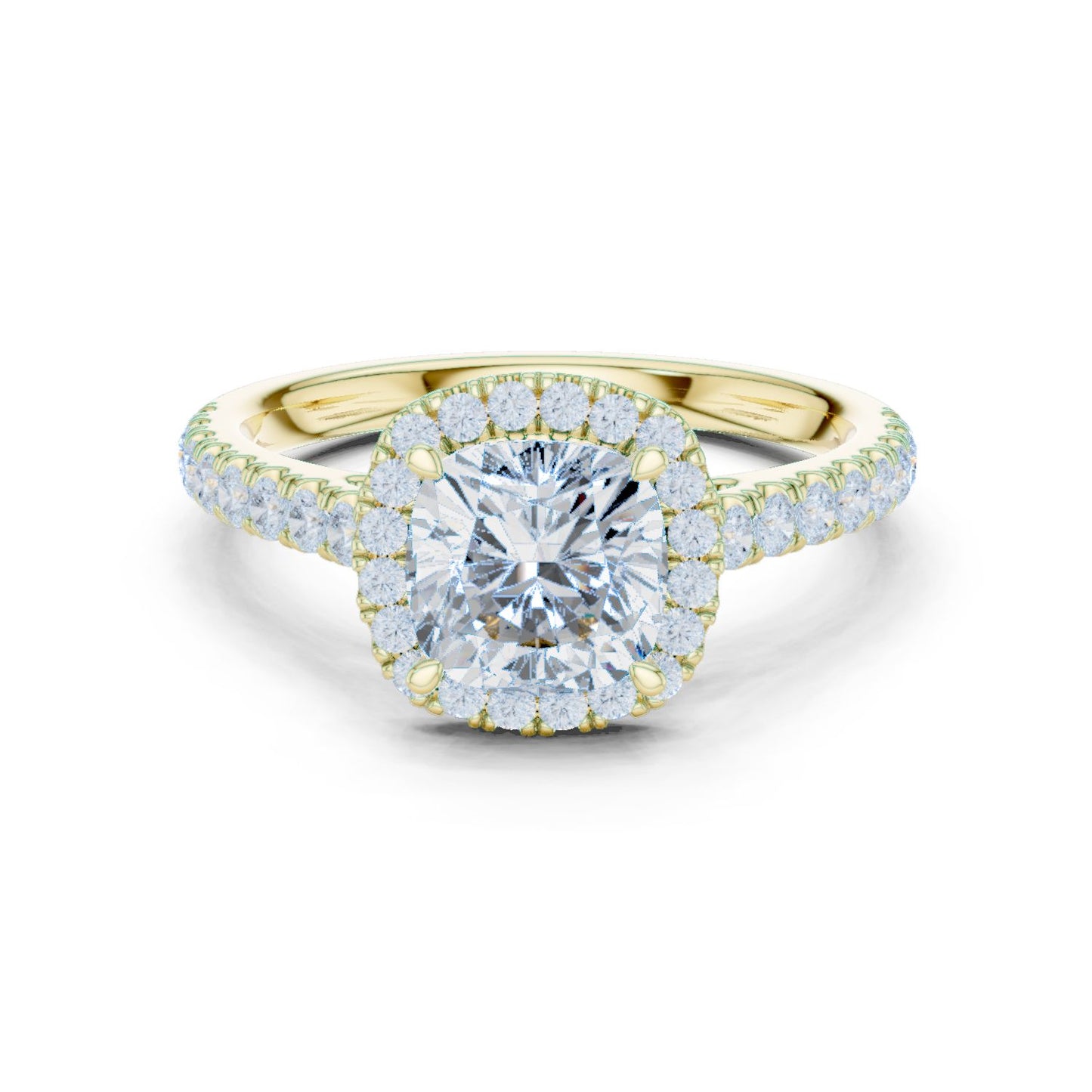 Cushion Lab Grown Diamond Halo Engagement Ring