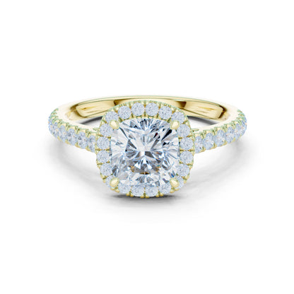 Cushion Lab Grown Diamond Halo Engagement Ring