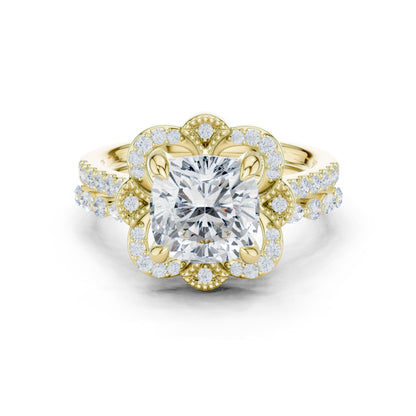 Cushion Lab Grown Diamond Halo Engagement Ring
