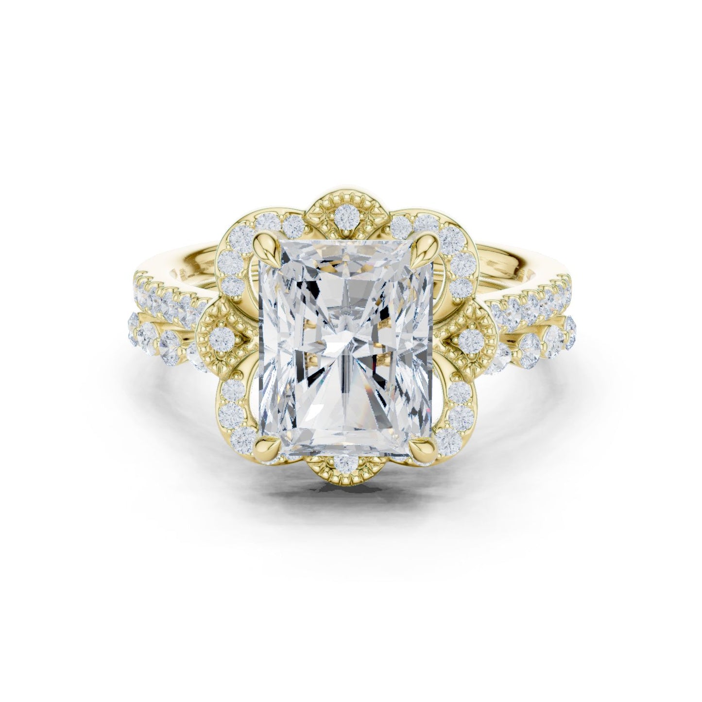 Cushion Lab Grown Diamond Halo Engagement Ring