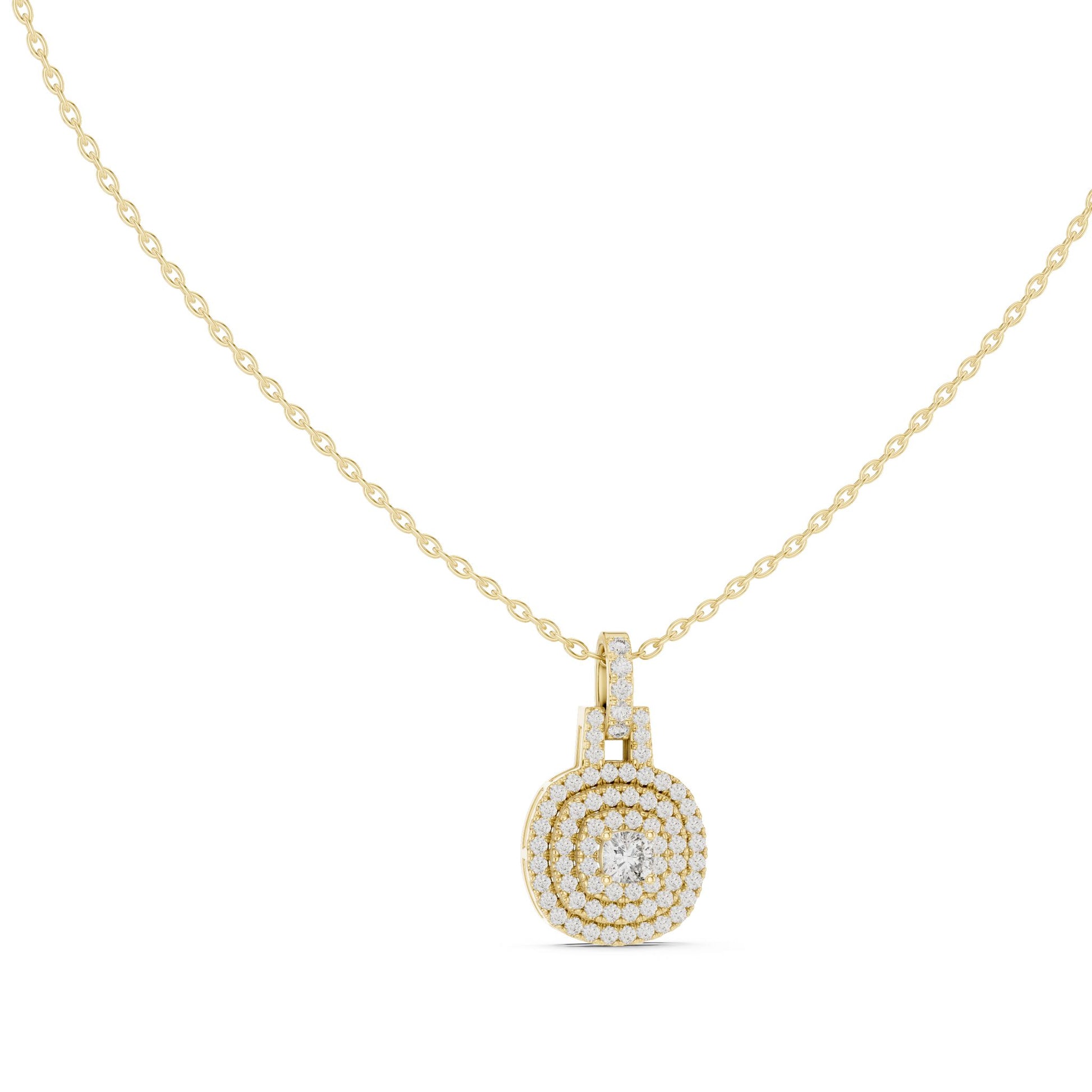 Cushion Lab Grown Diamond Halo Pendant