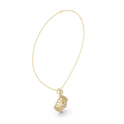 Cushion Lab Grown Diamond Halo Pendant