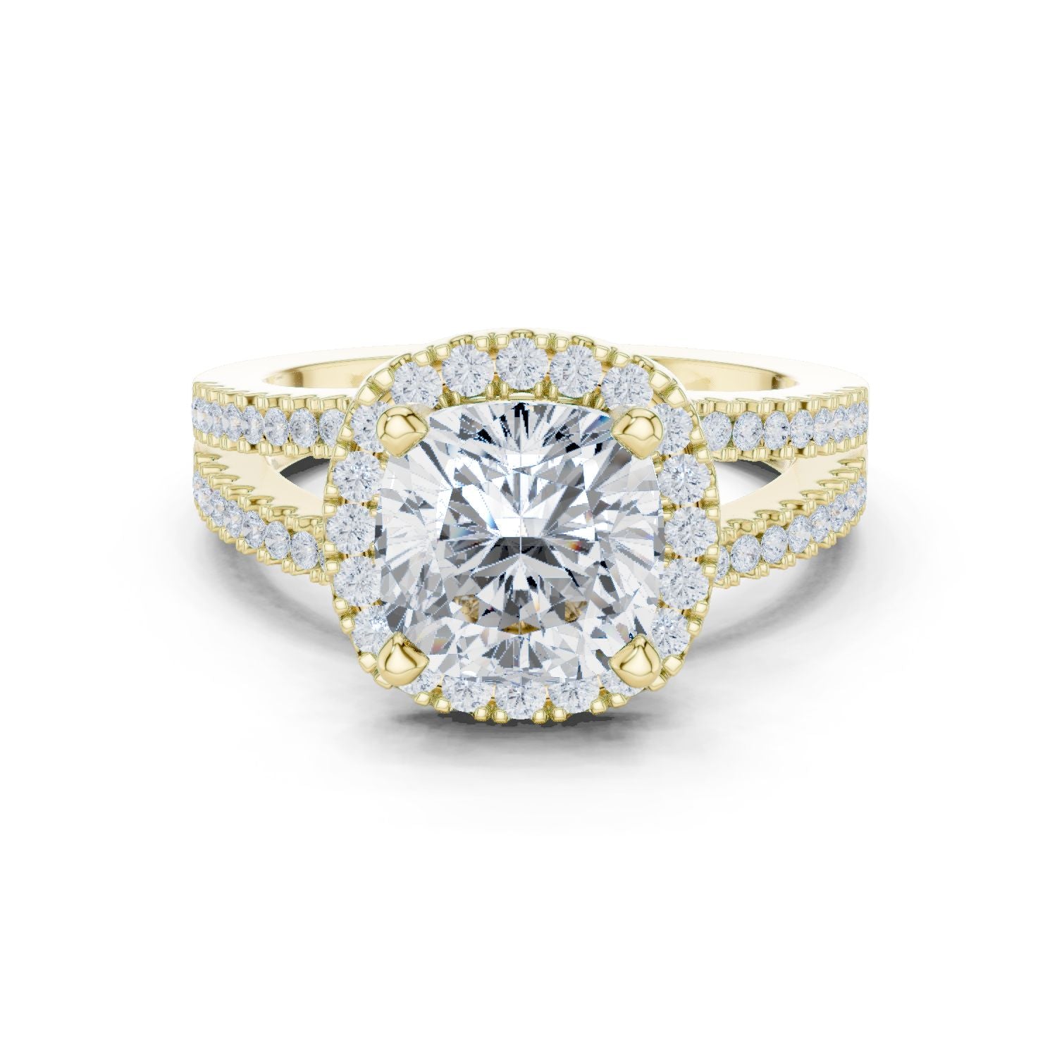 Cushion Lab Grown Diamond Halo Engagement Ring