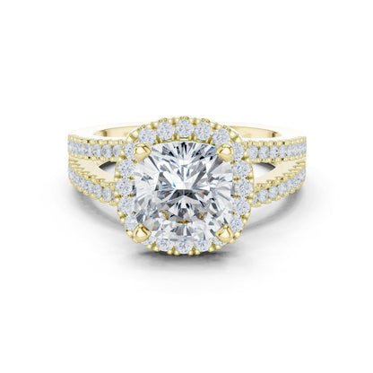 Cushion Lab Grown Diamond Halo Engagement Ring