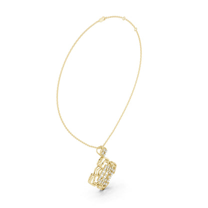 Cushion Lab Grown Diamond Halo Pendant