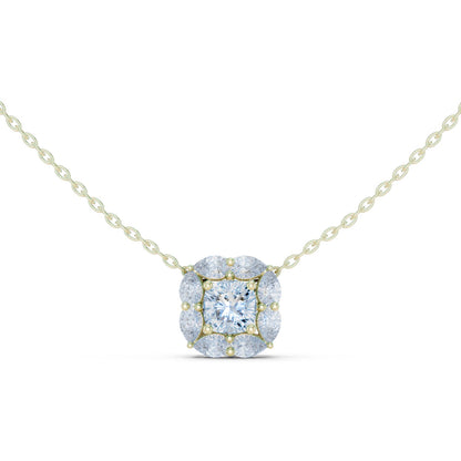 Cushion Lab Grown Diamond Halo Pendant