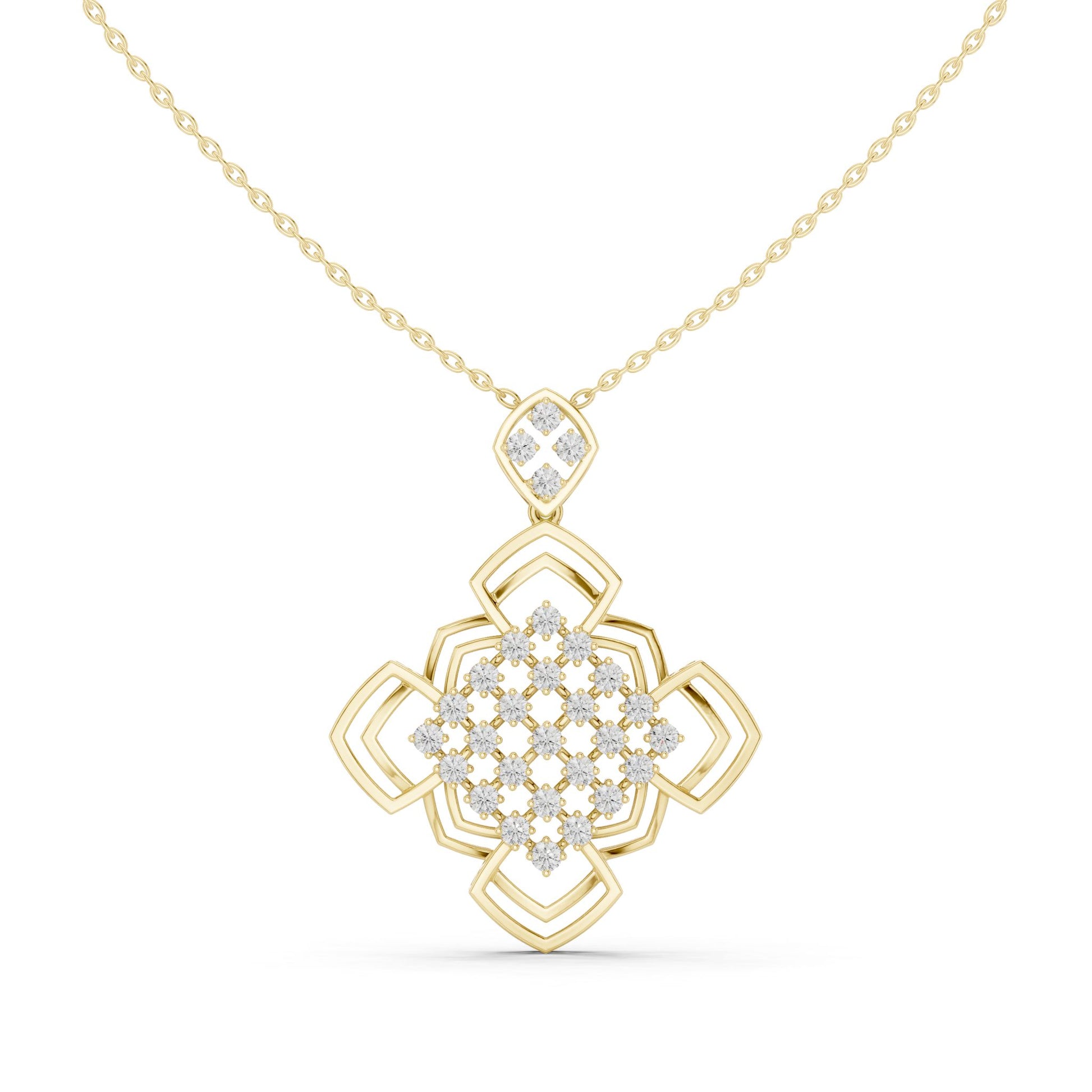 Cushion Lab Grown Diamond Halo Pendant