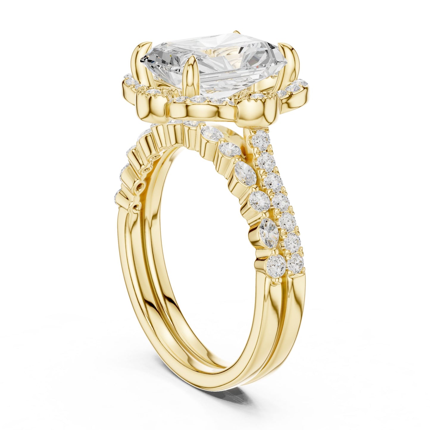 Cushion Lab Grown Diamond Halo Engagement Ring