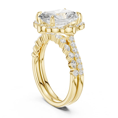 Cushion Lab Grown Diamond Halo Engagement Ring