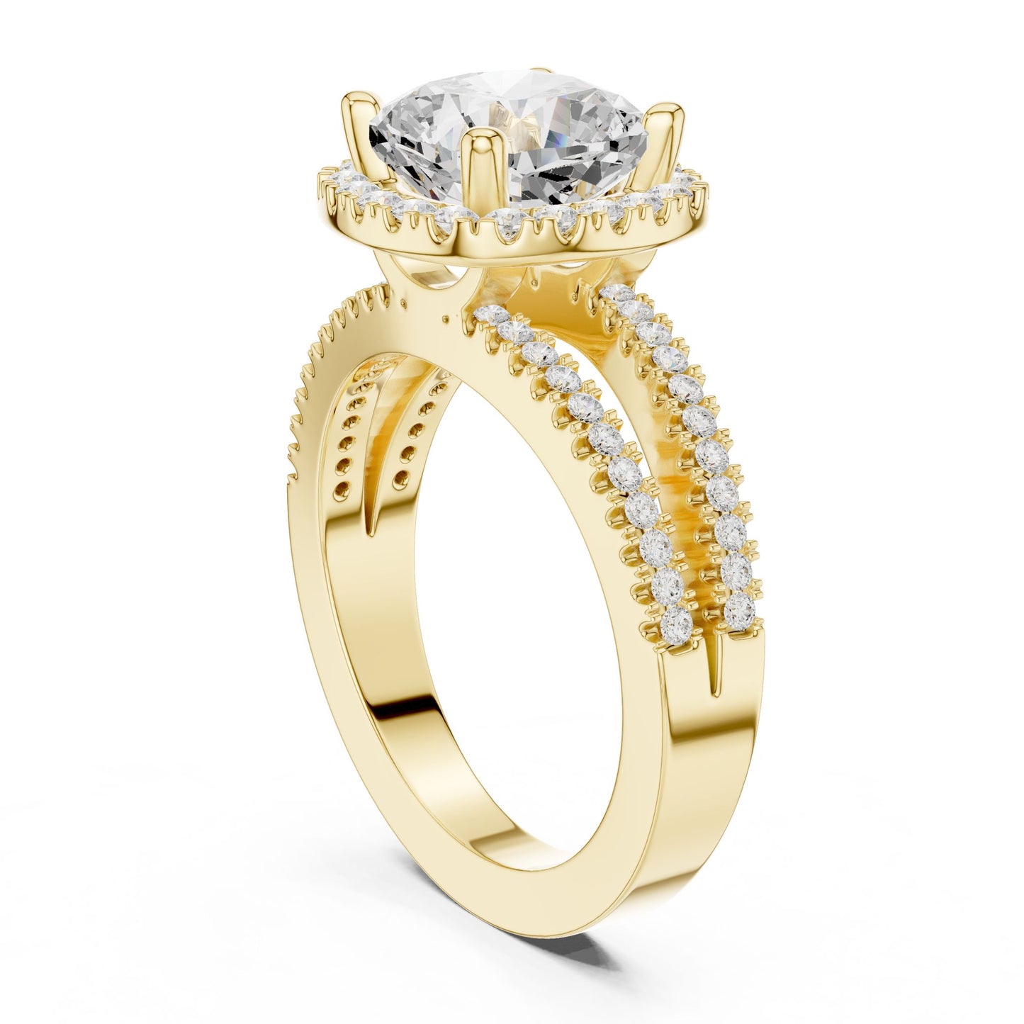 Cushion Lab Grown Diamond Halo Engagement Ring