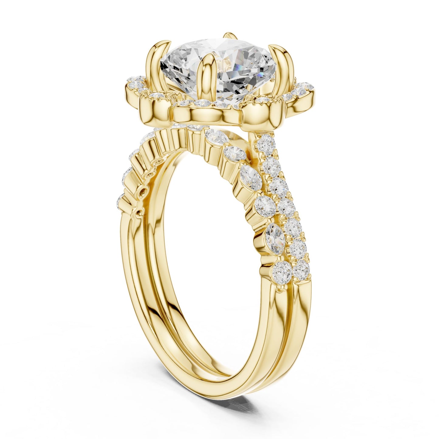 Cushion Lab Grown Diamond Halo Engagement Ring