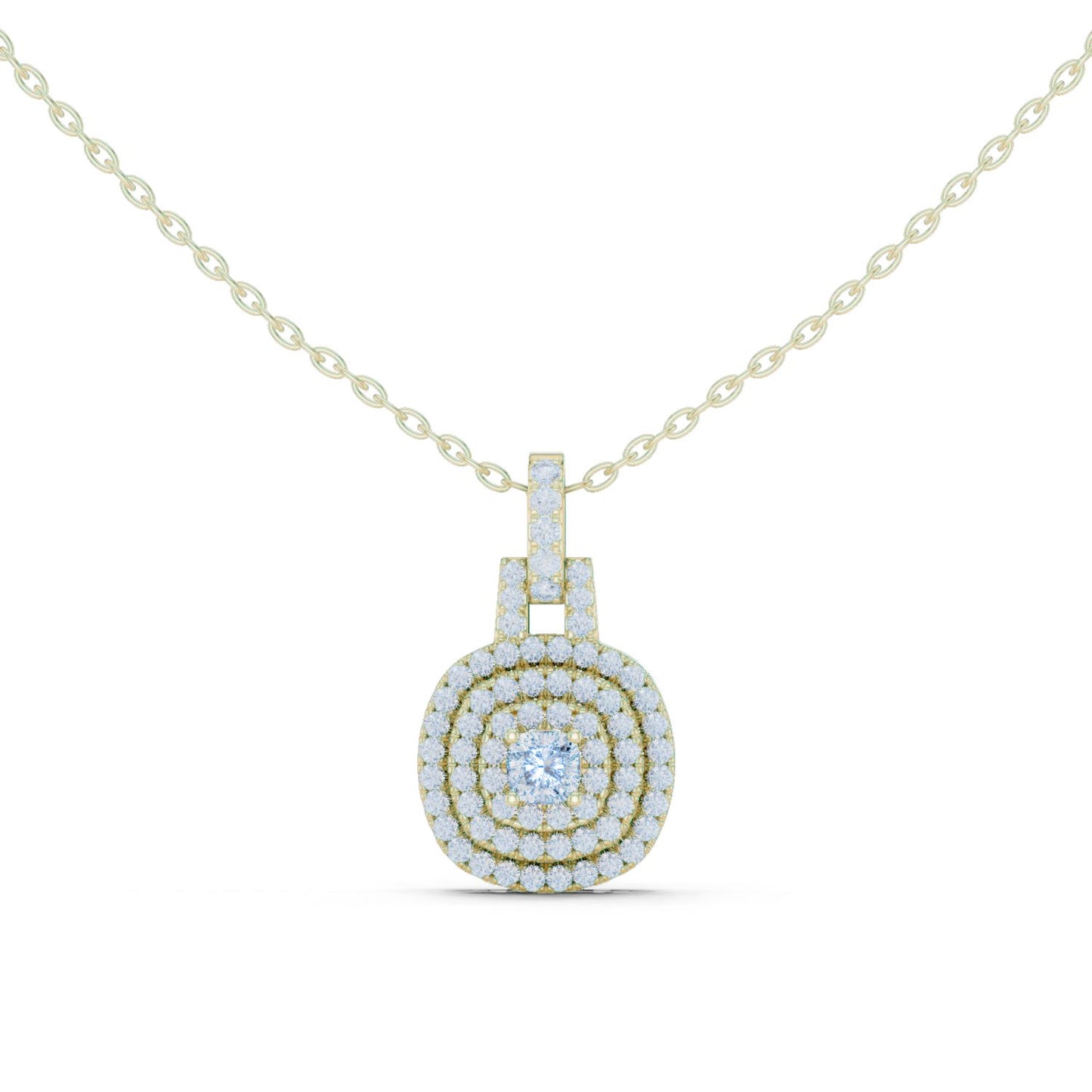 Cushion Lab Grown Diamond Halo Pendant