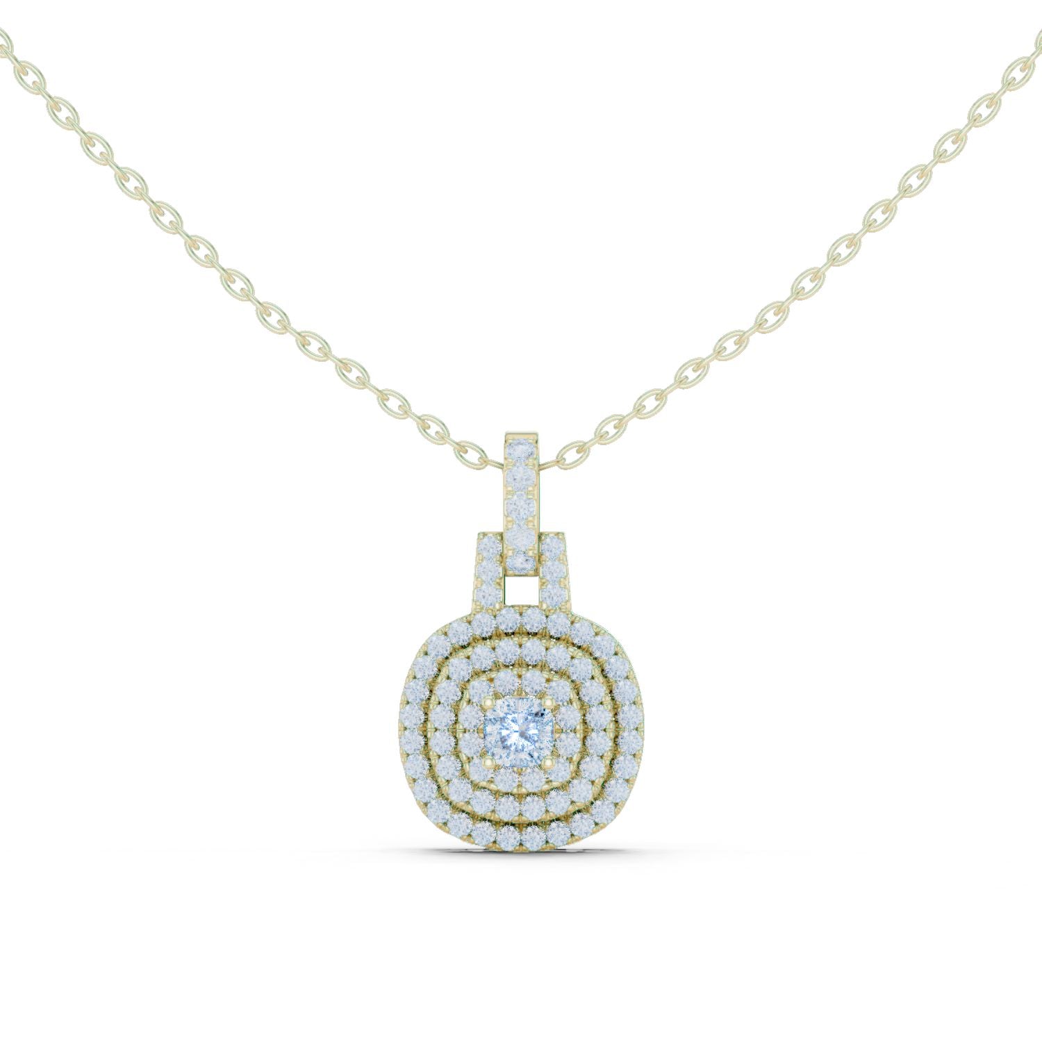 Cushion Lab Grown Diamond Halo Pendant