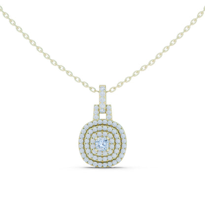 Cushion Lab Grown Diamond Halo Pendant
