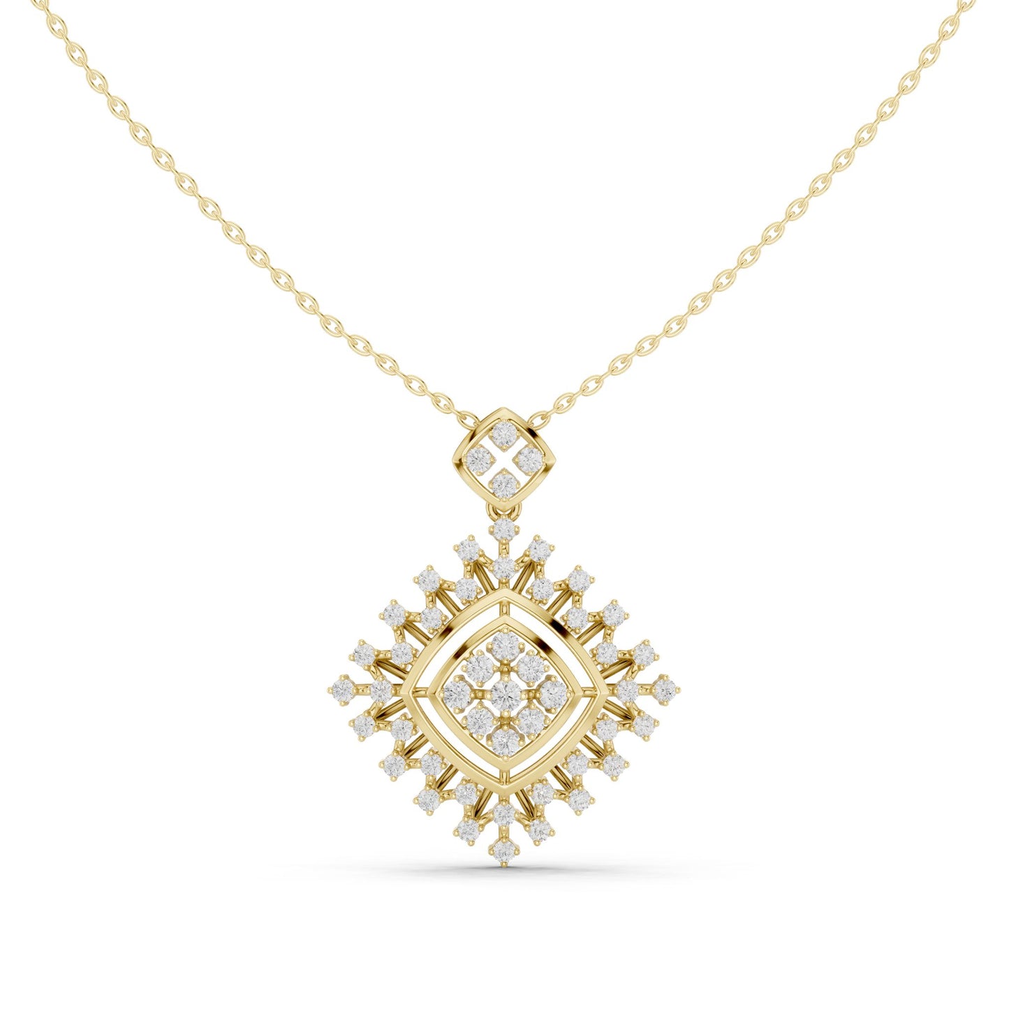 Cushion Lab Grown Diamond Halo Pendant
