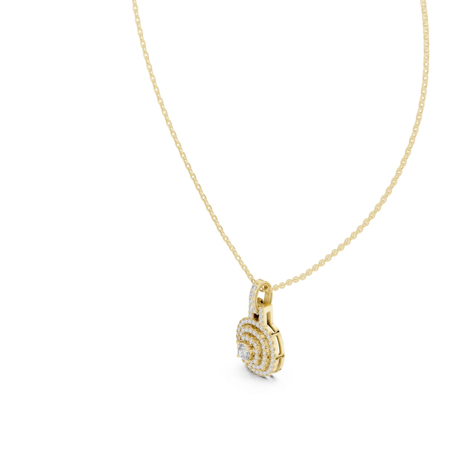 Cushion Lab Grown Diamond Halo Pendant