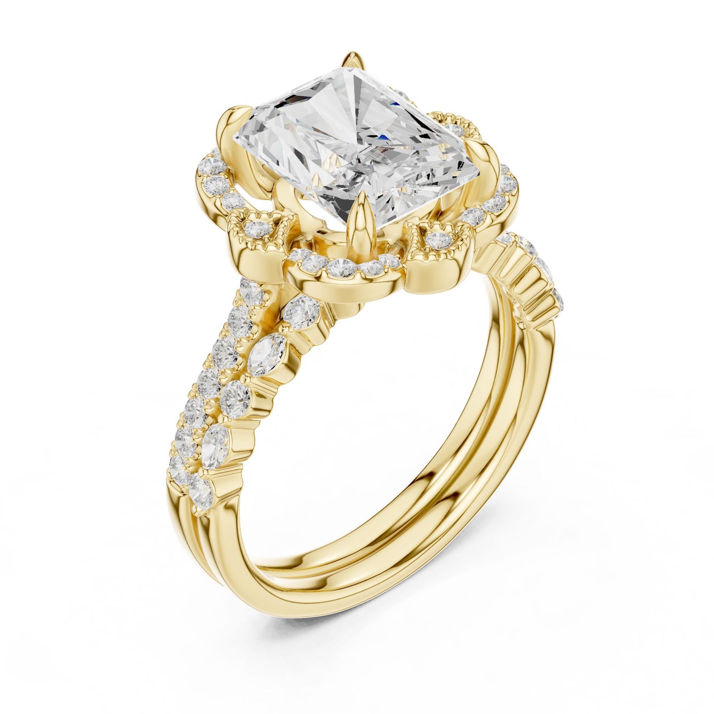 Cushion Lab Grown Diamond Halo Engagement Ring
