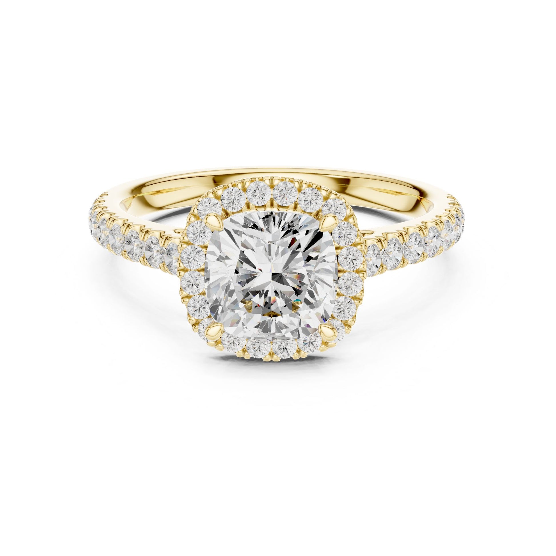 Cushion Lab Grown Diamond Halo Engagement Ring