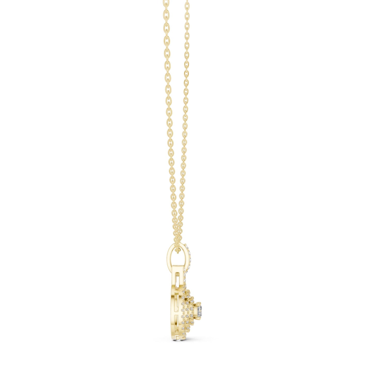Cushion Lab Grown Diamond Halo Pendant