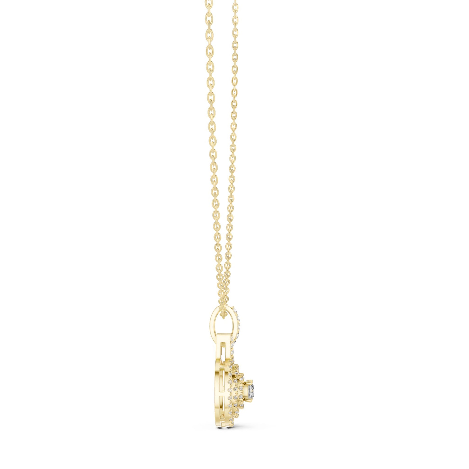 Cushion Lab Grown Diamond Halo Pendant