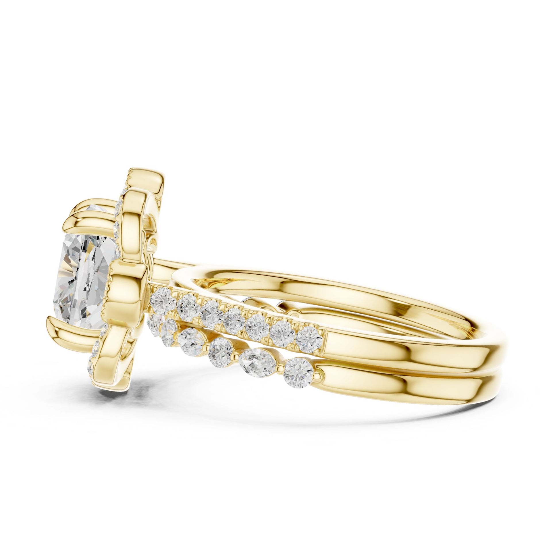 Cushion Lab Grown Diamond Halo Engagement Ring