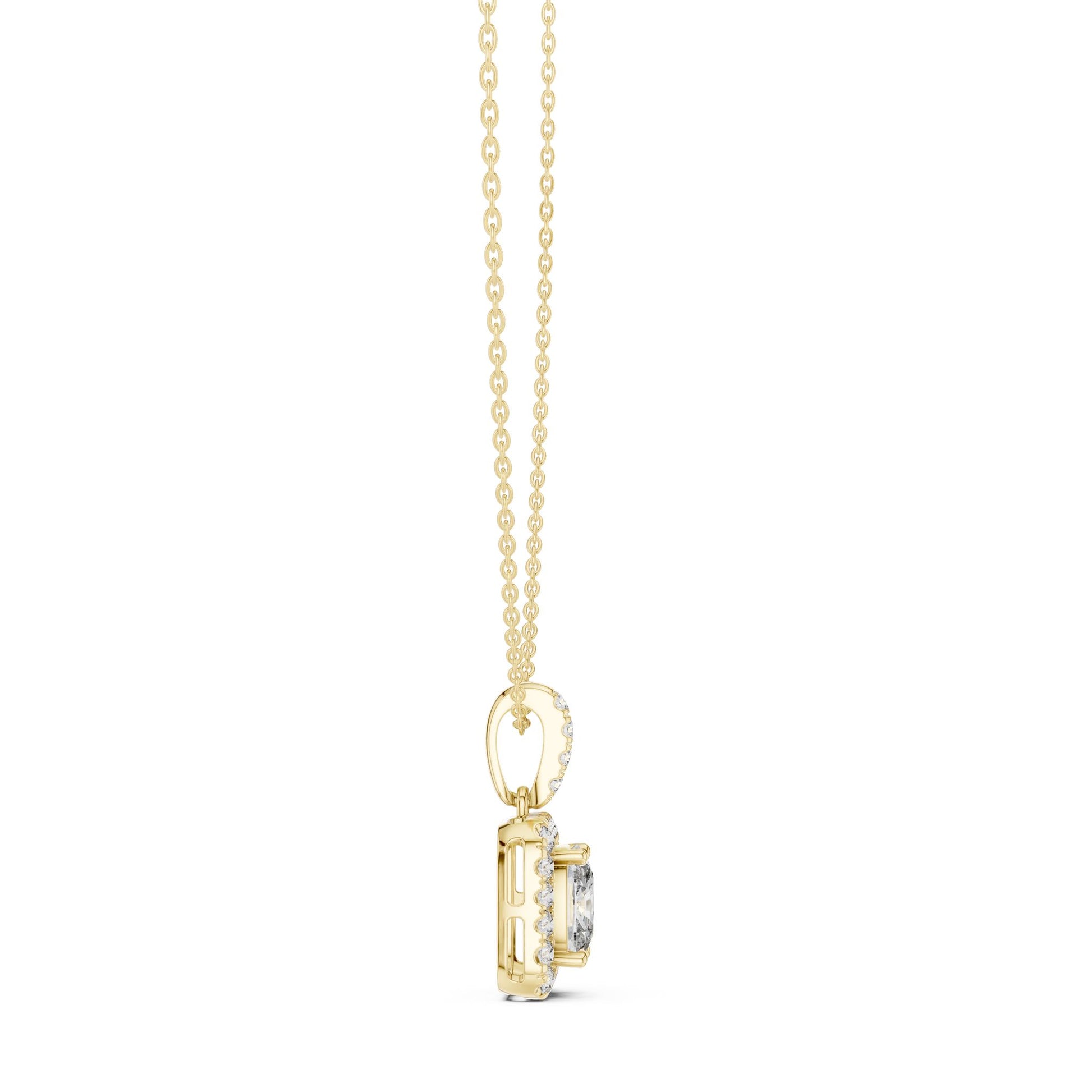 Cushion Lab Grown Diamond Halo Pendant