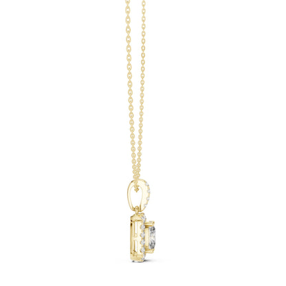 Cushion Lab Grown Diamond Halo Pendant