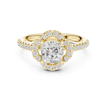Cushion Lab Grown Diamond Halo Engagement Ring