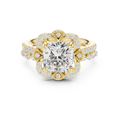Cushion Lab Grown Diamond Halo Engagement Ring