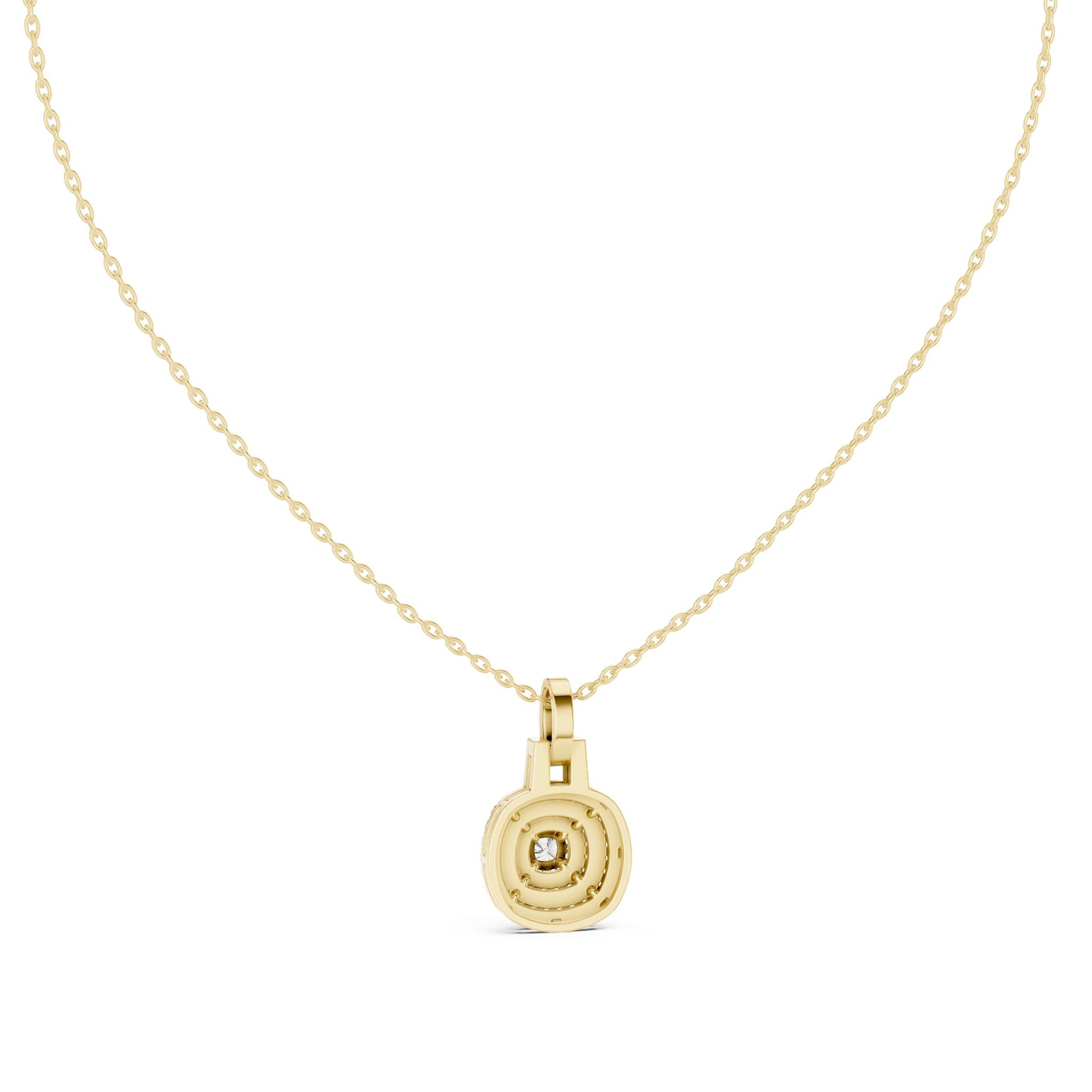 Cushion Lab Grown Diamond Halo Pendant