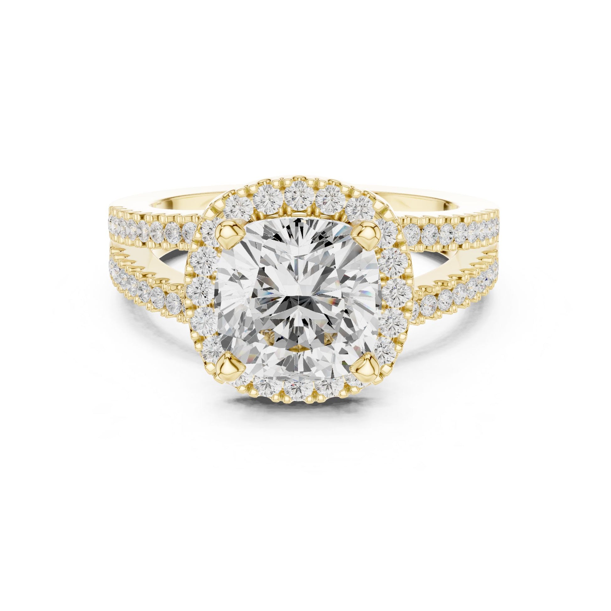 Cushion Lab Grown Diamond Halo Engagement Ring