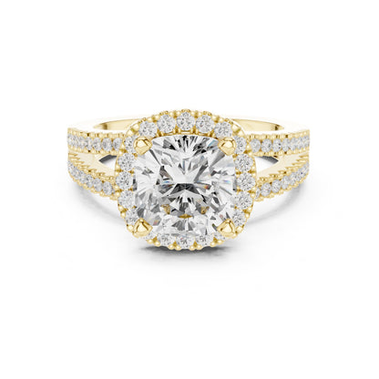 Cushion Lab Grown Diamond Halo Engagement Ring