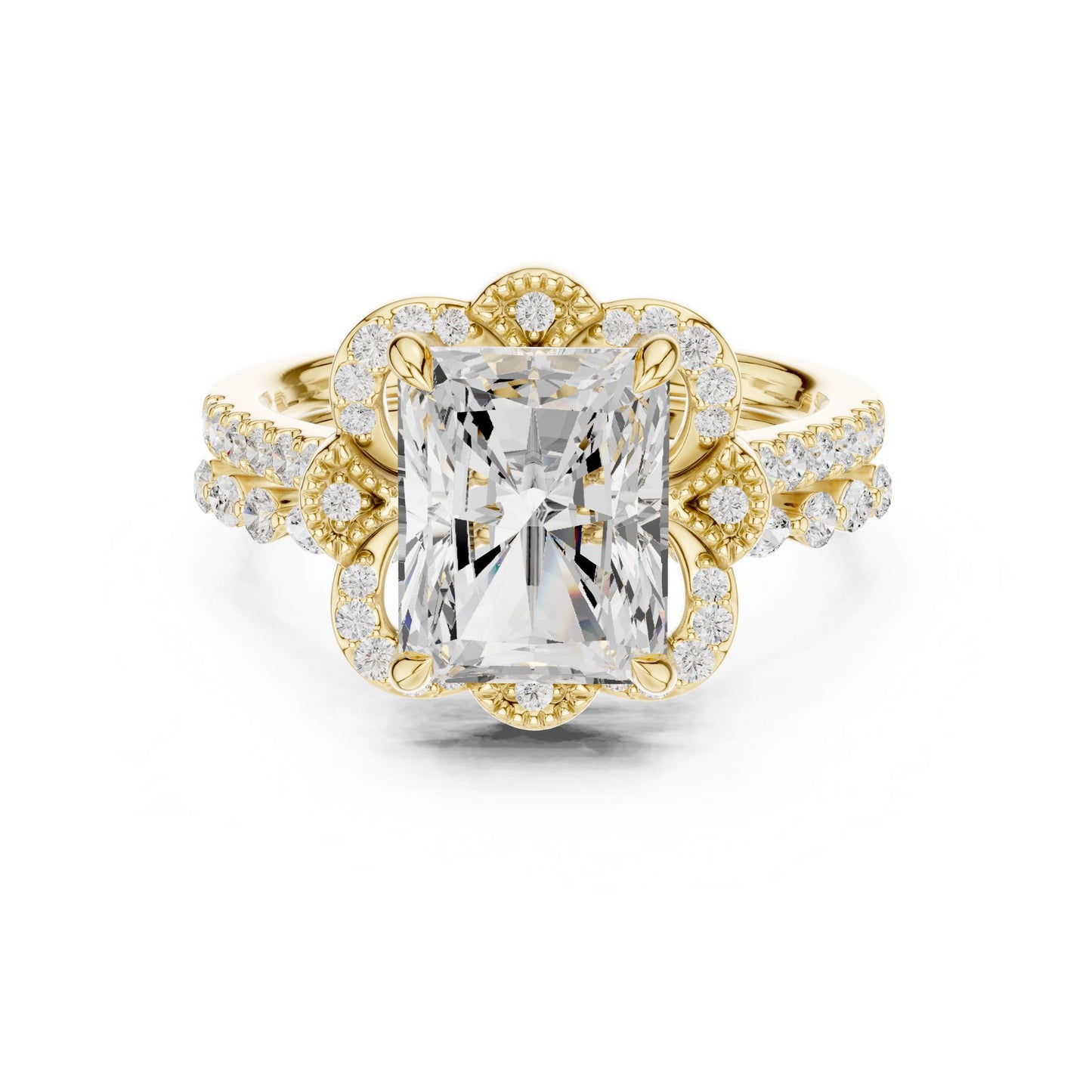 Cushion Lab Grown Diamond Halo Engagement Ring