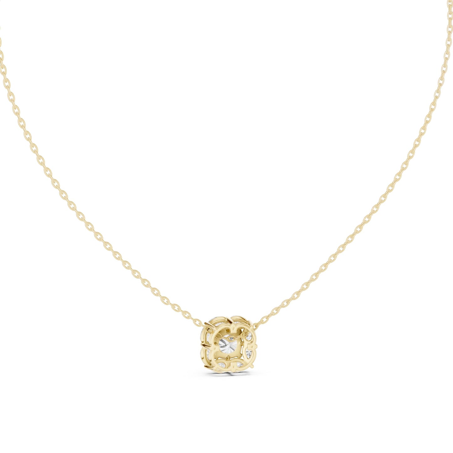 Cushion Lab Grown Diamond Halo Pendant