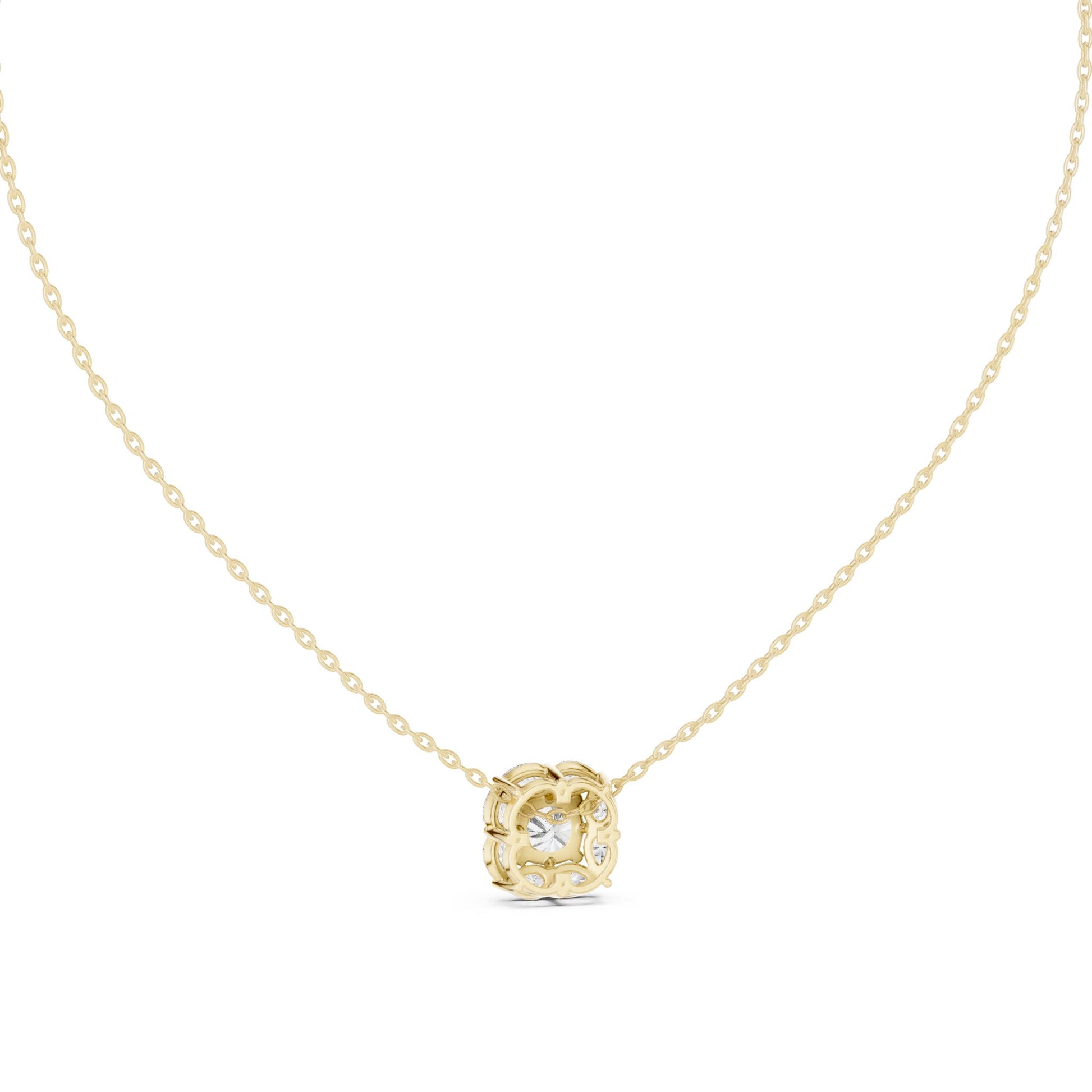 Cushion Lab Grown Diamond Halo Pendant