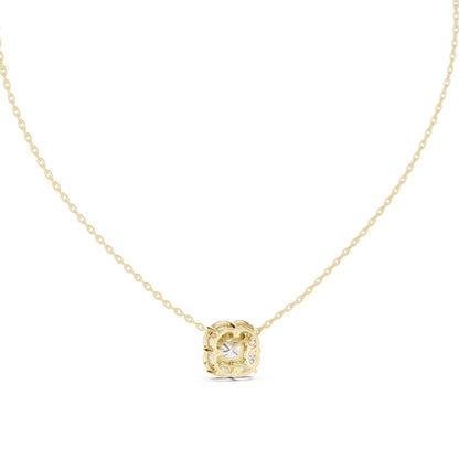Cushion Lab Grown Diamond Halo Pendant