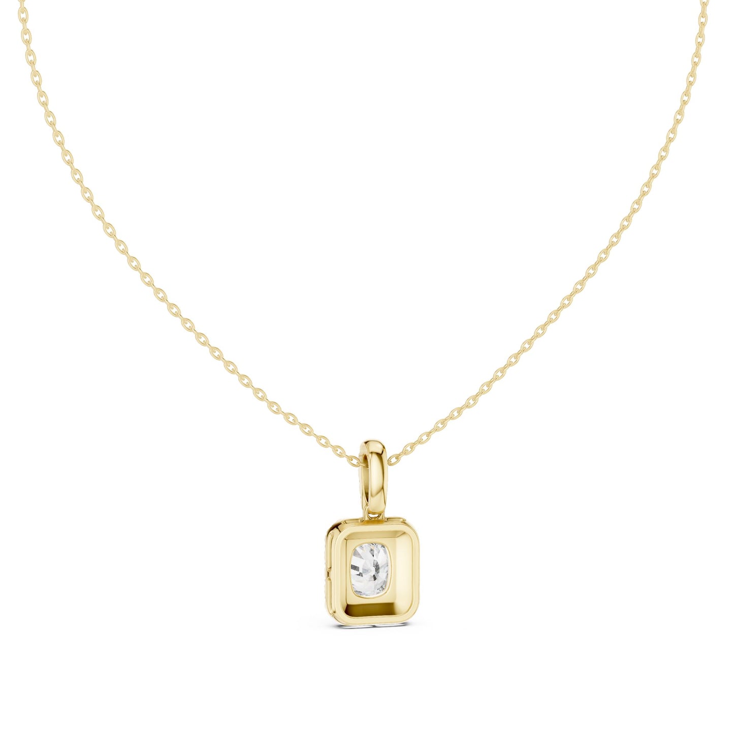 Cushion Lab Grown Diamond Halo Pendant