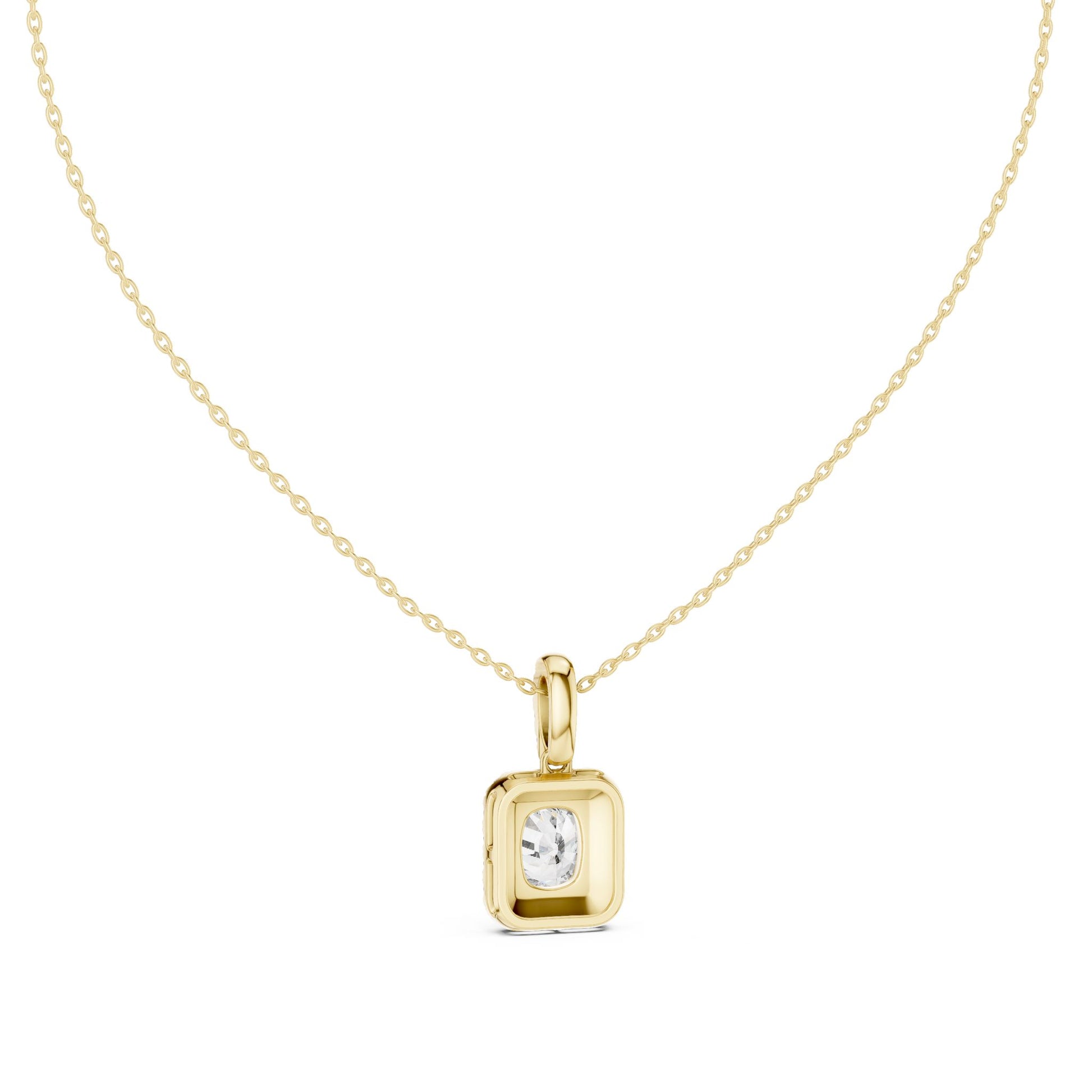 Cushion Lab Grown Diamond Halo Pendant