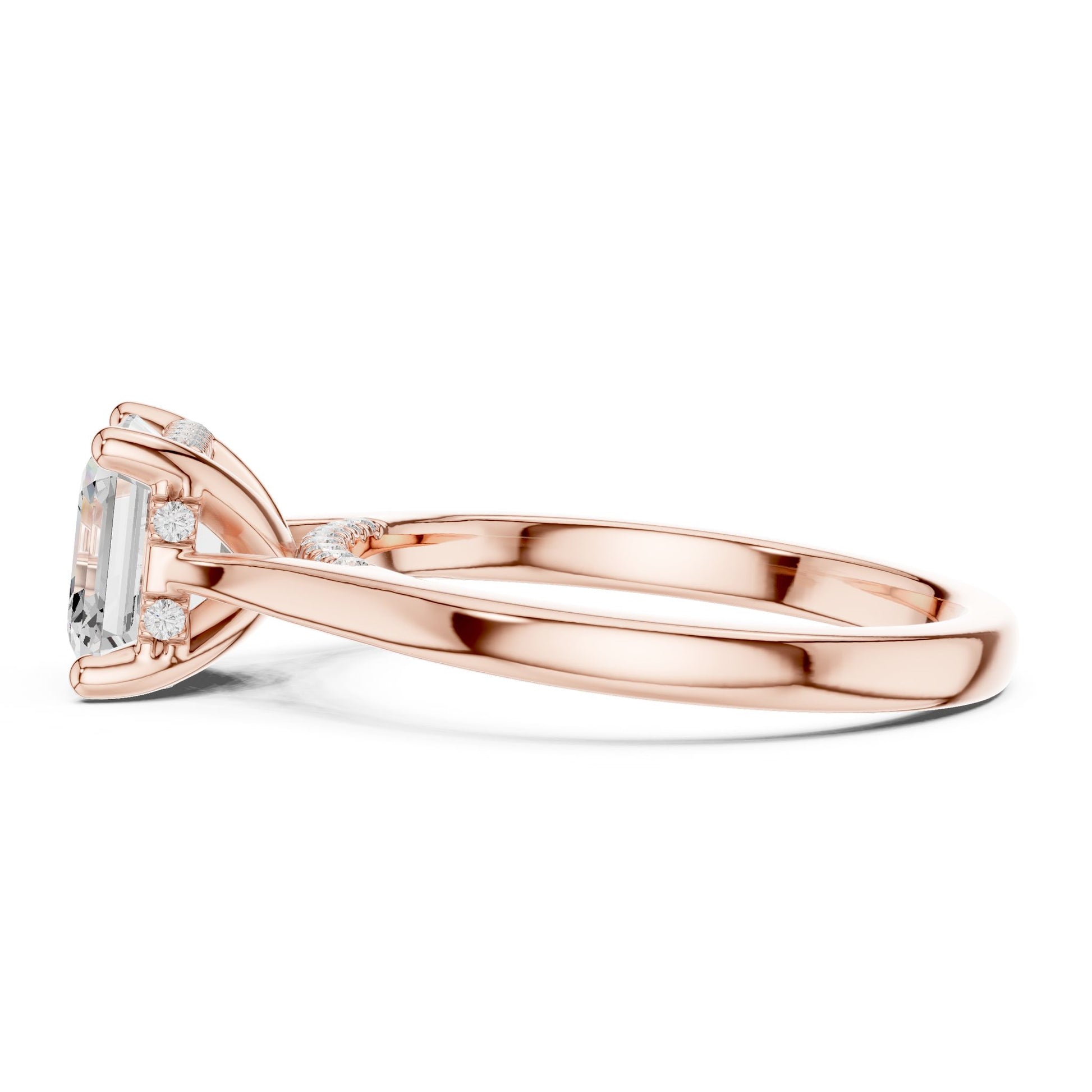 Cushion Lab Grown Diamond Hidden Halo Engagement Ring