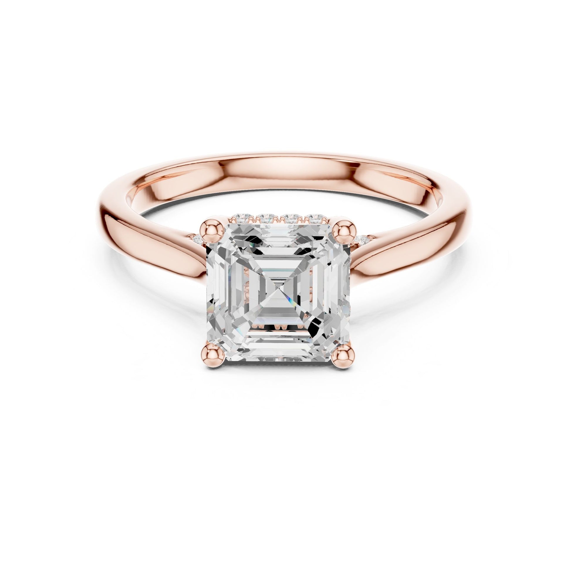 Cushion Lab Grown Diamond Hidden Halo Engagement Ring