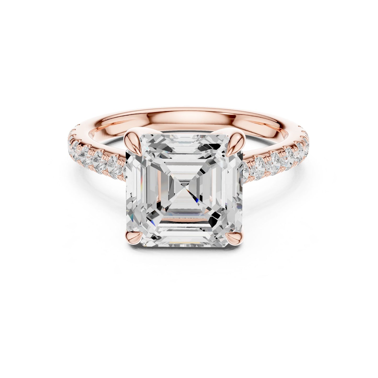 Cushion Lab Grown Diamond Hidden Halo Engagement Ring