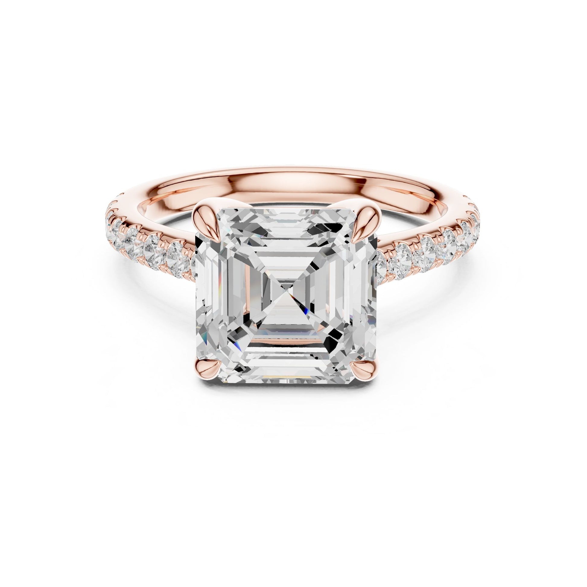 Cushion Lab Grown Diamond Hidden Halo Engagement Ring