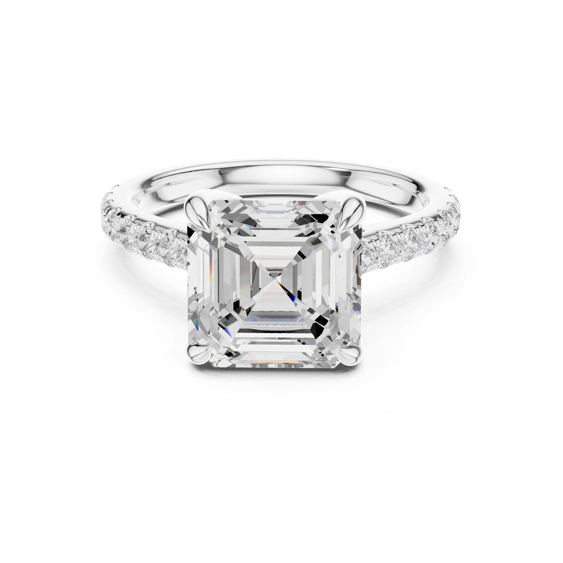 Cushion Lab Grown Diamond Hidden Halo Engagement Ring