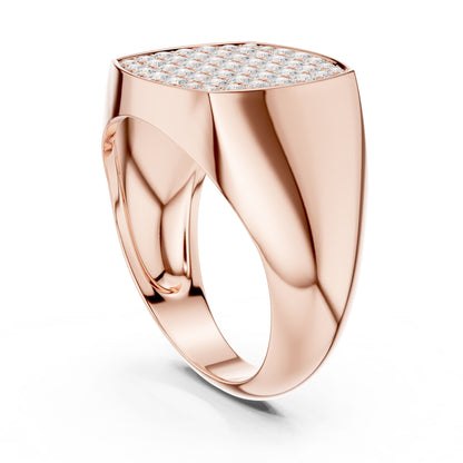 Men's Cushion Lab Grown Diamond Pave Ring