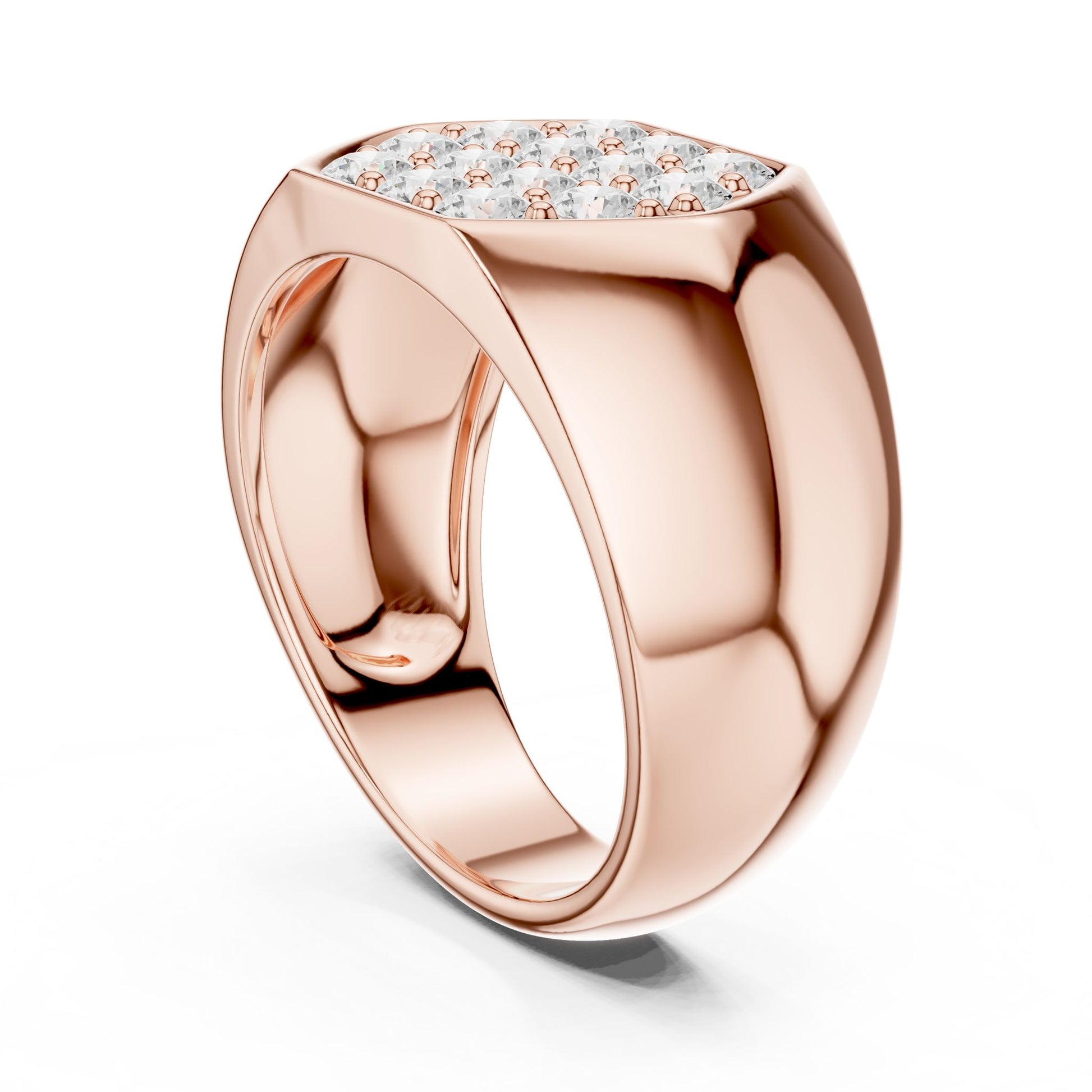 Men's Cushion Lab Grown Diamond Pave Ring