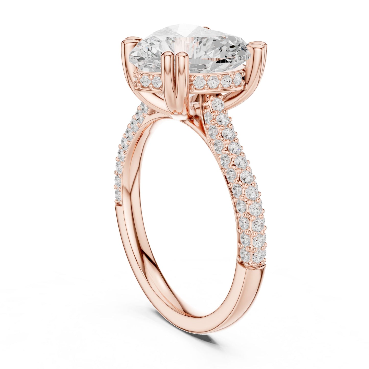 Cushion Lab Grown Diamond Pave Engagement Ring