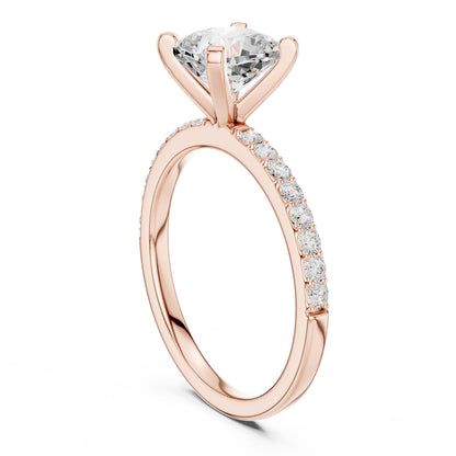 Cushion Lab Grown Diamond Pave Engagement Ring