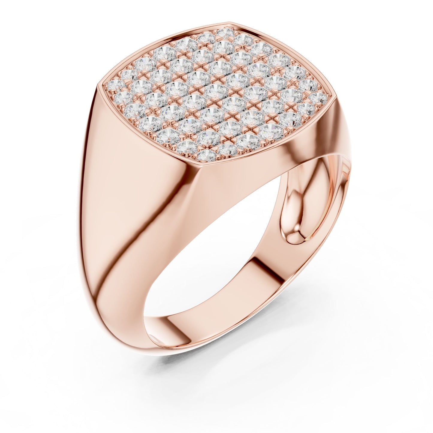 Men's Cushion Lab Grown Diamond Pave Ring