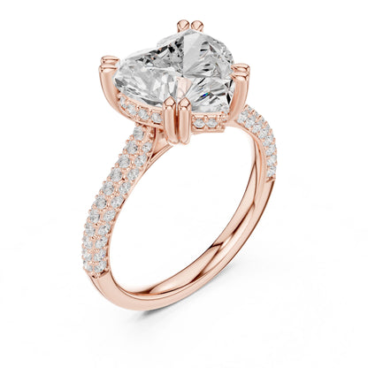 Cushion Lab Grown Diamond Pave Engagement Ring